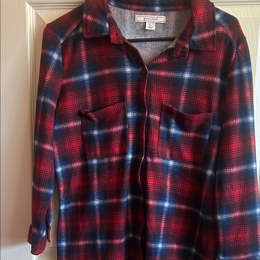 Adam Levine Collection Red and Blue Plaid Shirt
